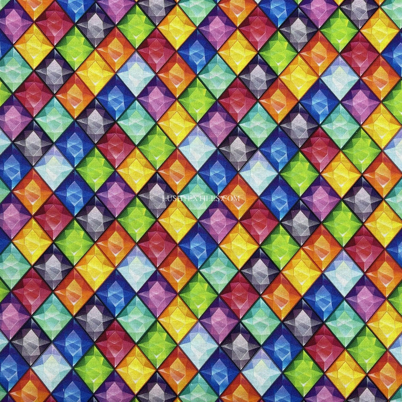 Diamond Jewels Print 100% Cotton Craft Fabric