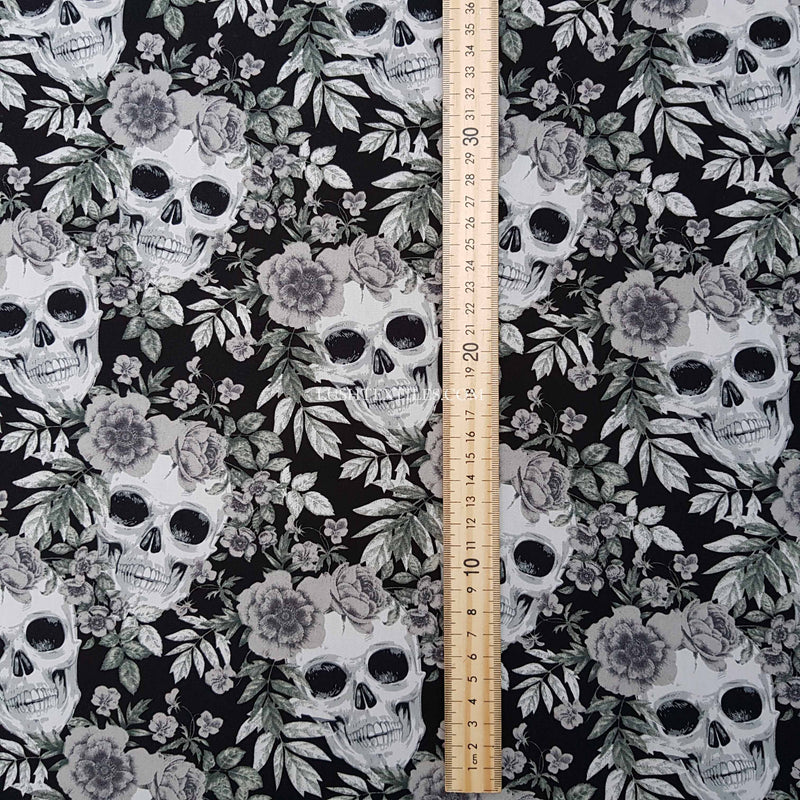 Day Of The Dead Skulls Rose & Hubble Cotton Poplin Fabric