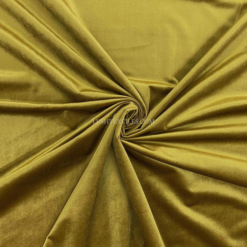 Bellissimo Plush Velvet Curtain Fabric, Mustard