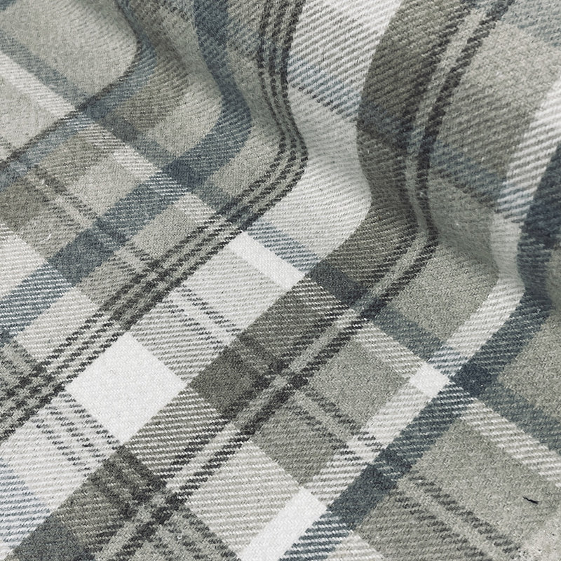 Balmoral Checks Wool Effect Tartan Upholstery Curtain Fabric Cushions, Beige