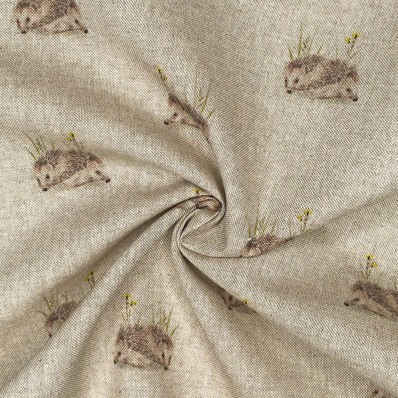 Digital Cotton Animal Linen Fabric, Hedgehogs