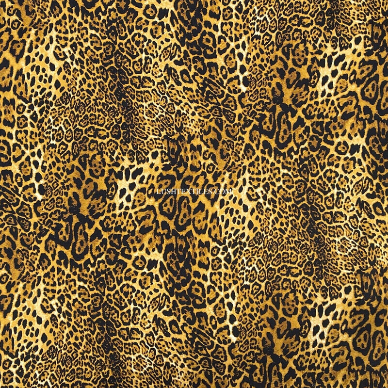 Dark LEOPARD Spots 100% Cotton Poplin Fabric Rose & Hubble Animal Skin Print