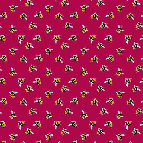 Bumblebee Digital Cotton Craft Bee Tissu, Cerise