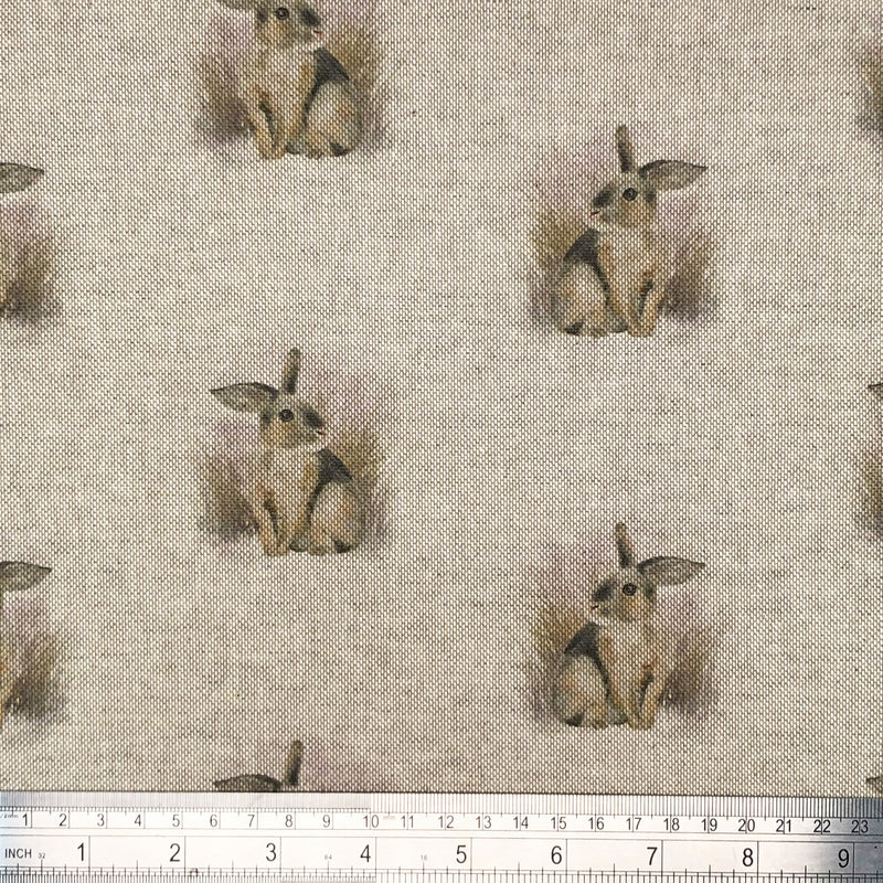 Digital Cotton Animal Linen Fabric, Rabbits