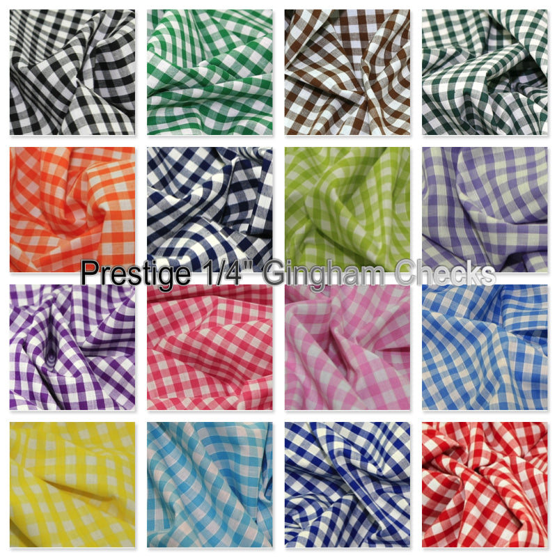 Gingham 1/4" Checks Polycotton Dress Craft Fabric