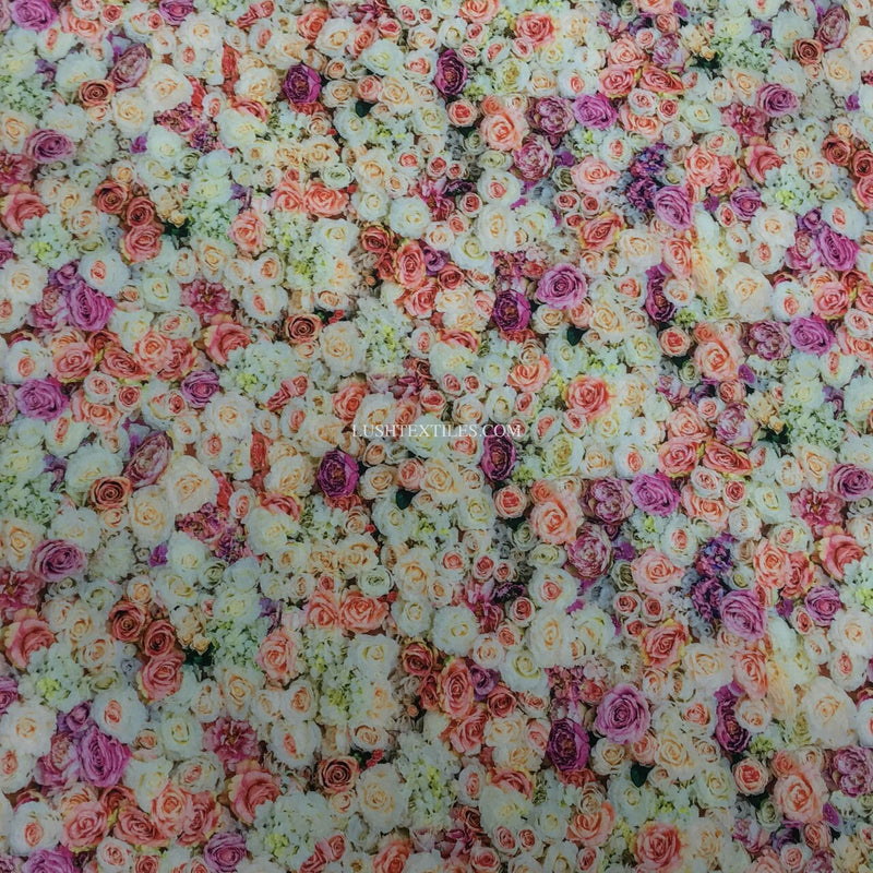 Tissu artisanal en coton numérique à imprimé de roses florales