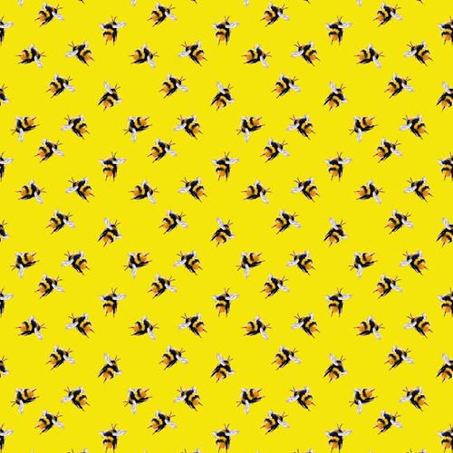 Tissu Crafty Bumble Bee Buzzy Bumblebee 100 % coton