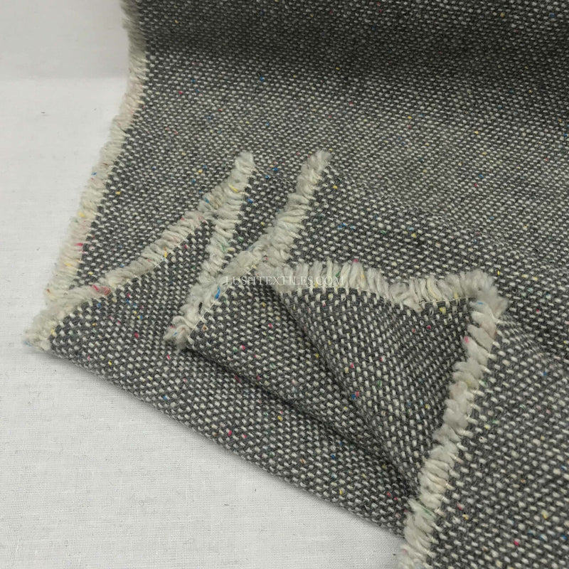 Donegal Tweed Wool Blend Fabric, Silver/Grey