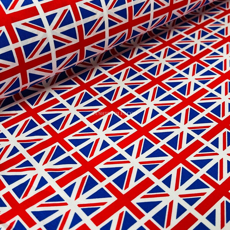 100% Cotton Poplin Fabric Rose and Hubble Mini Union Jack Flags