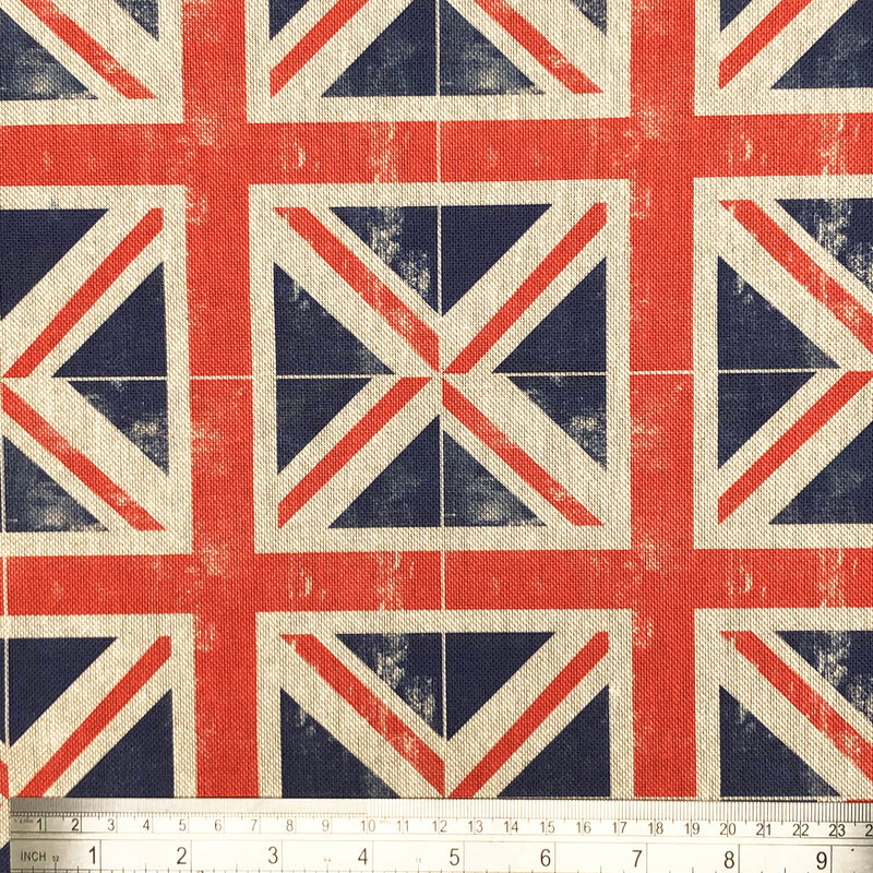 Digital Cotton Linen Fabric, Union Jack