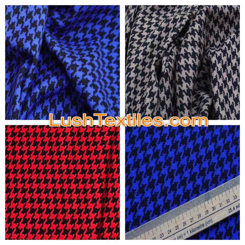 Dogtooth Jersey Stretch Spandex Fabric