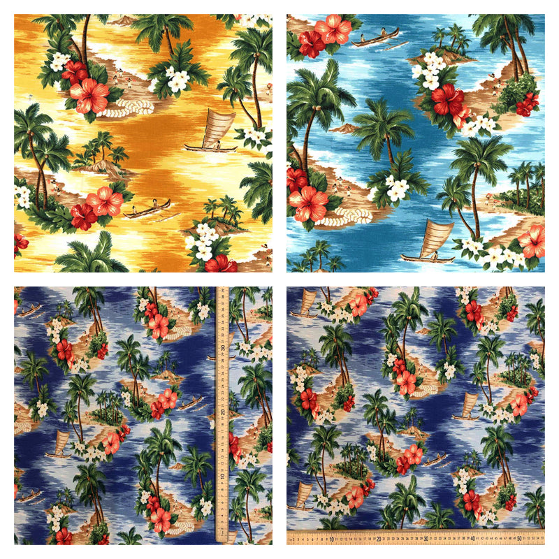 Aloha Hawaii Island Print Rose & Hubble Cotton Fabric