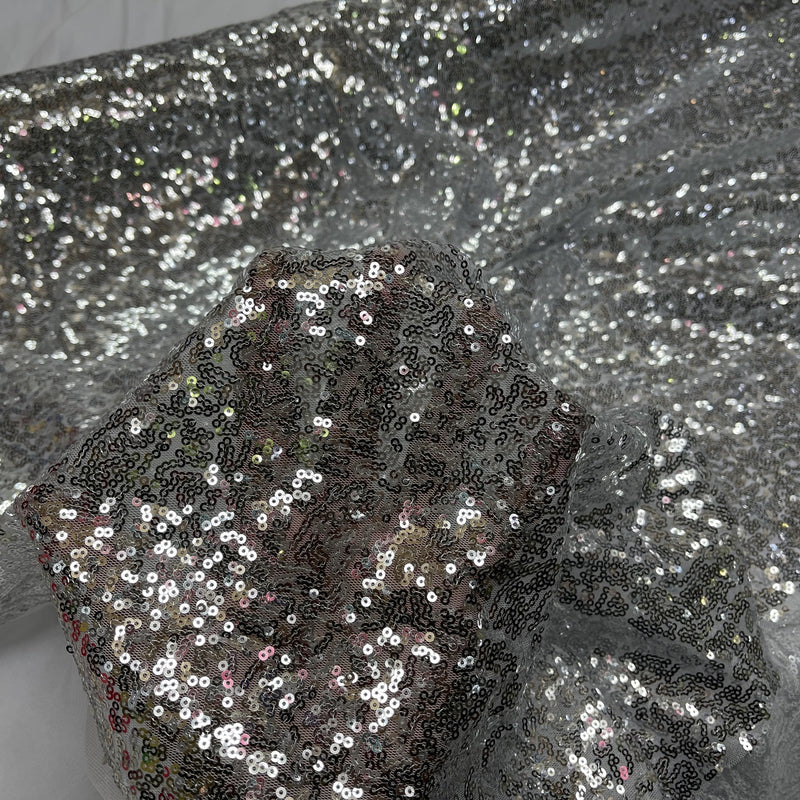 Bling Sequins Net Fabric, Silver