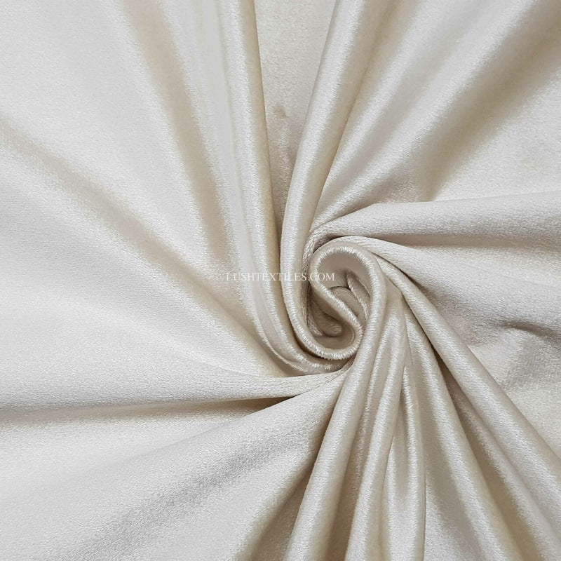 Bellissimo Plush Velvet Curtain Fabric, Ivory/Cream