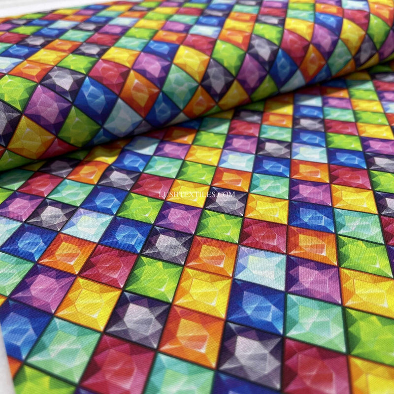 Diamond Jewels Print 100% Cotton Craft Fabric