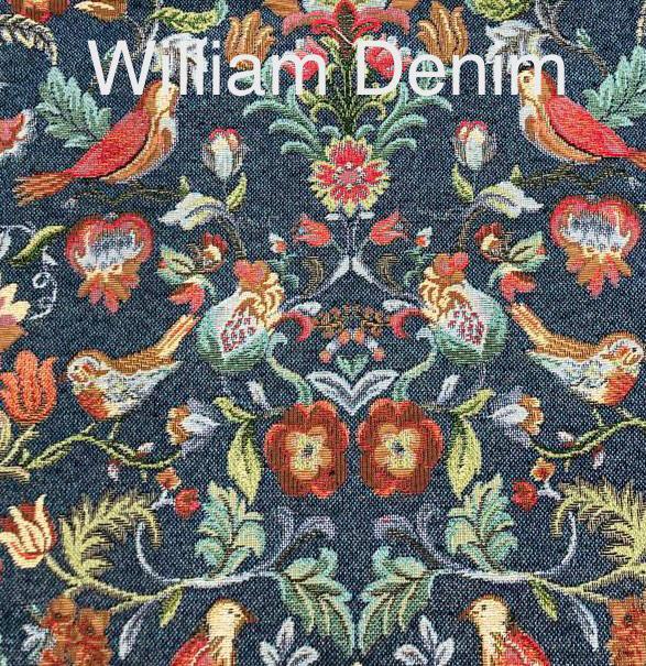 Tissu d'ameublement Tapisserie florale William avec des oiseaux