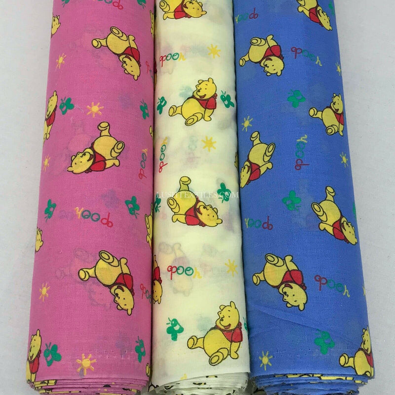 Disney Winnie, Pooh Bear Polycotton Fabric Childrens Craft Kids Quilting Bunting