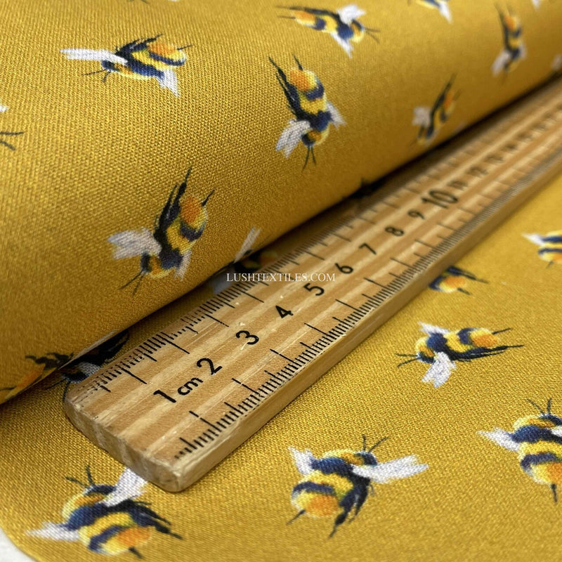 Bumblebee Digital Cotton Craft Bee Fabric, Mustard