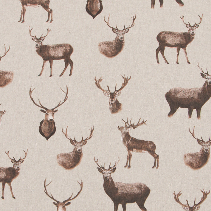 Deers Digital Print Linen Cotton Fabric