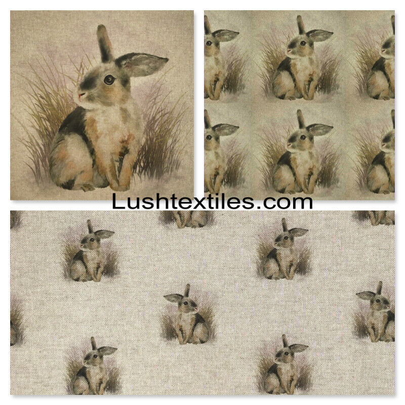 Lapins mignons panneaux coton riche lin tissu sac coussin panneaux animaux artisanat