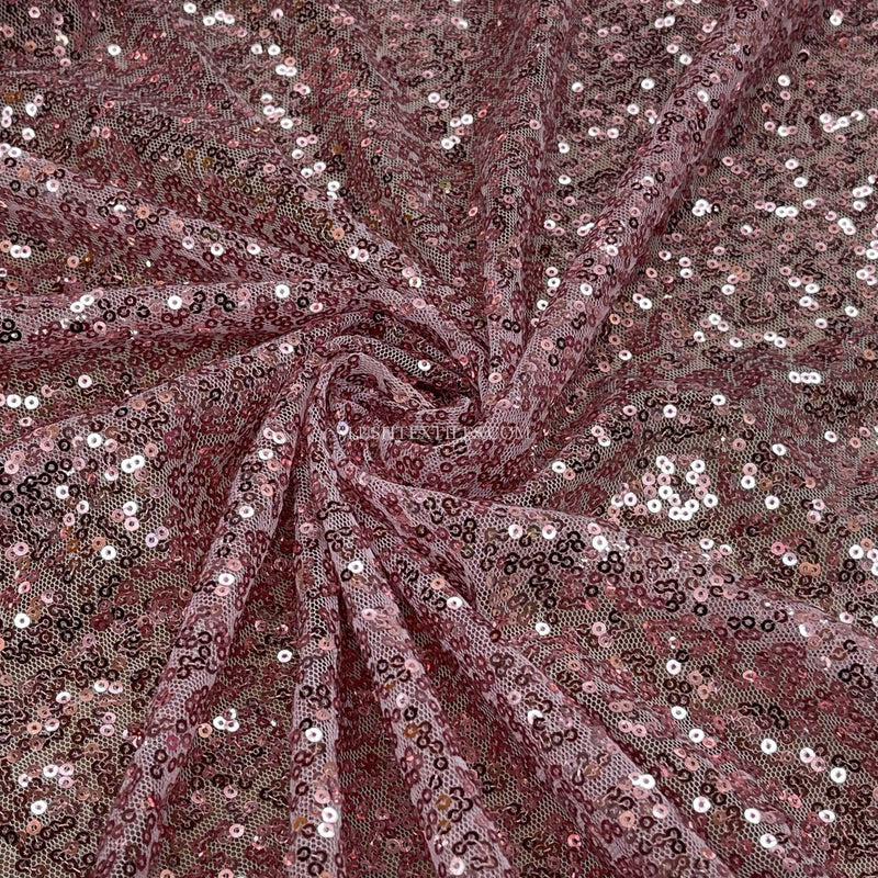 Bling Sequins Net Fabric, Rose Pink