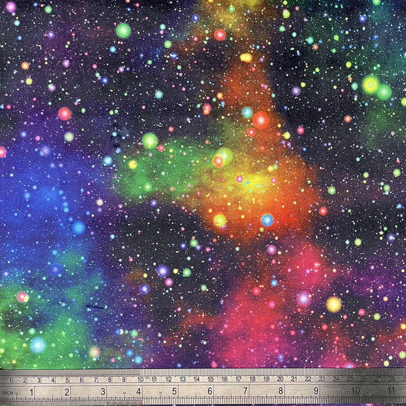 Galaxy Digital Print Plush Velvet Curtain Fabric