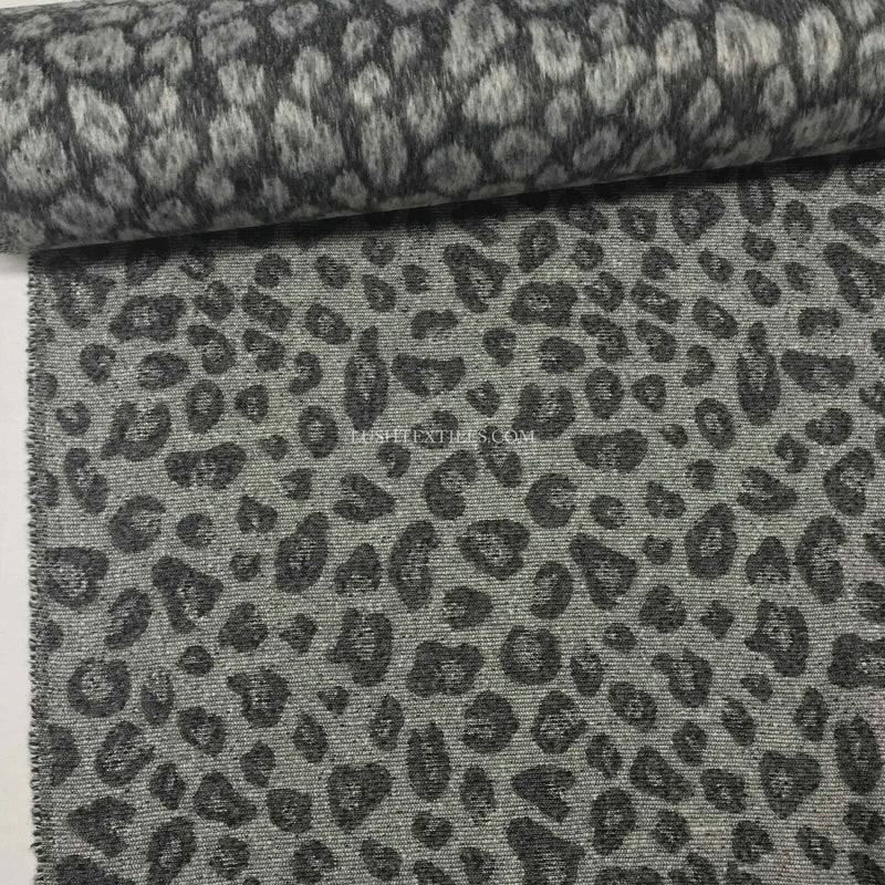 Furry Wool Blend Warm Fabrics Animal Melton Fabric Sew Coat Jacket LEOPARD SPOTS