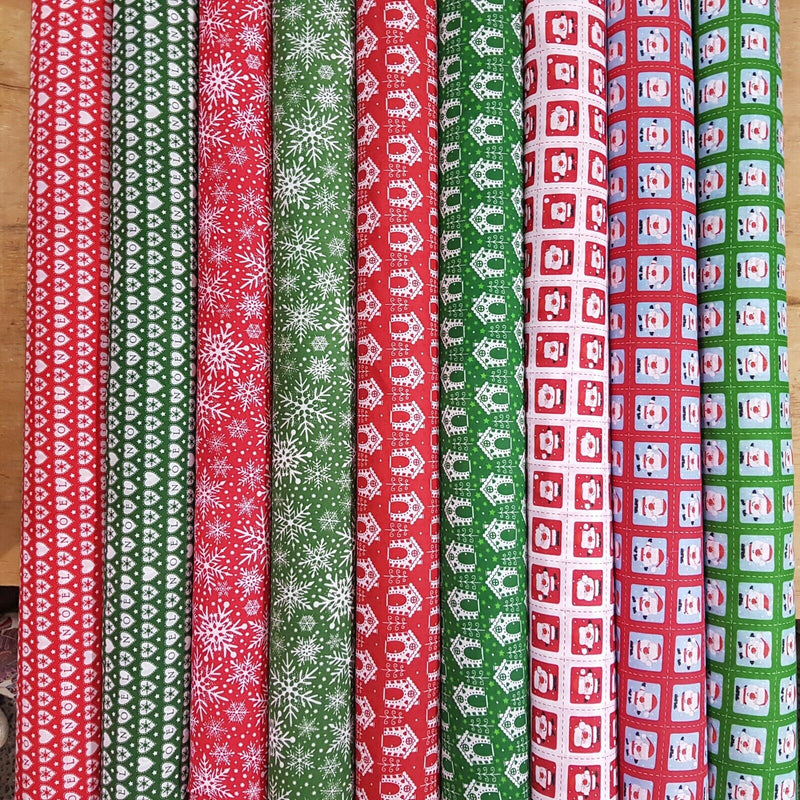 CHRISTMAS Polycotton XMAS Prints Quilting Dress Sewing Fabrics JOB LOT WHOLESALE