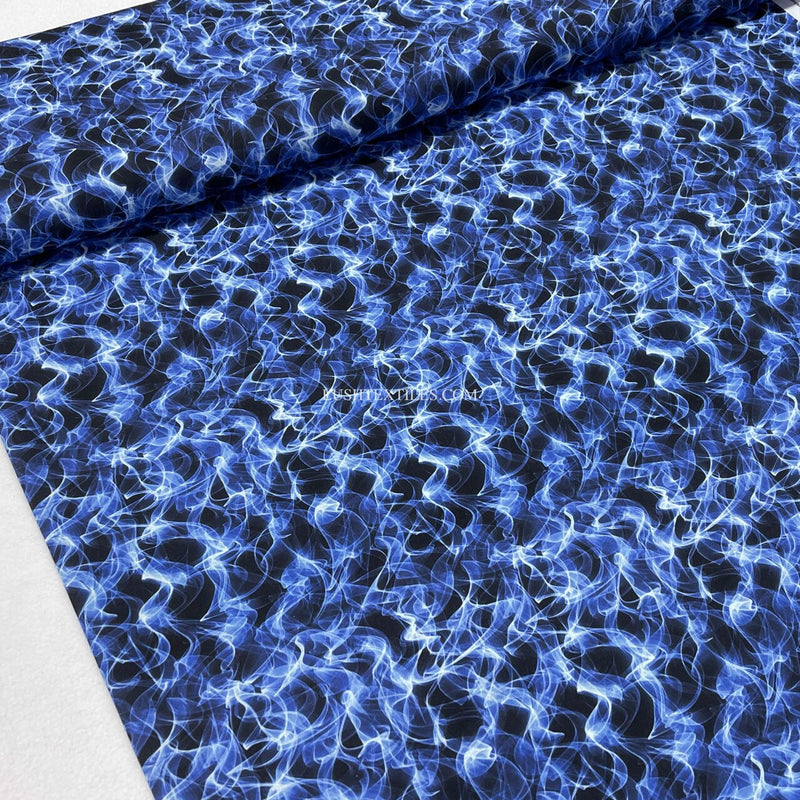 Blue Flames Print 100% Cotton Craft Fabric