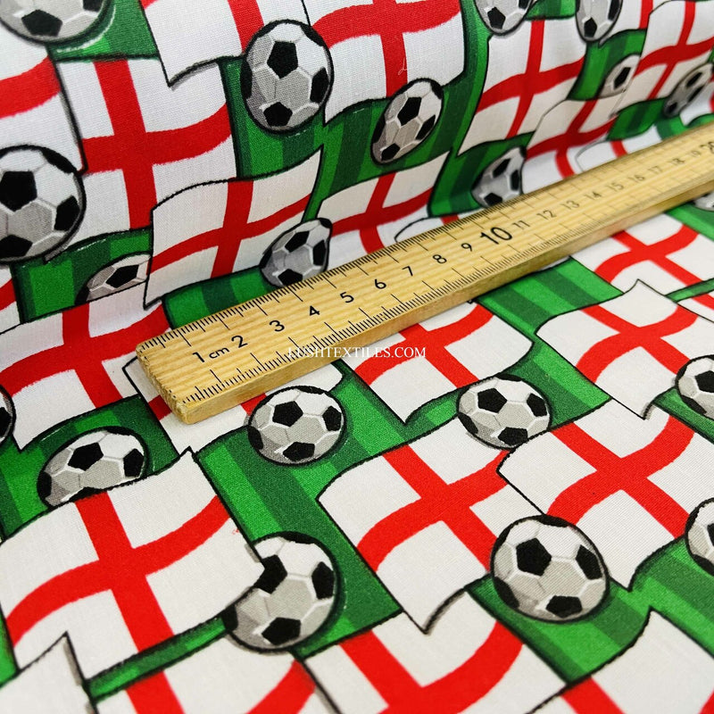 FIFA Football England Flags Polycotton Fabric