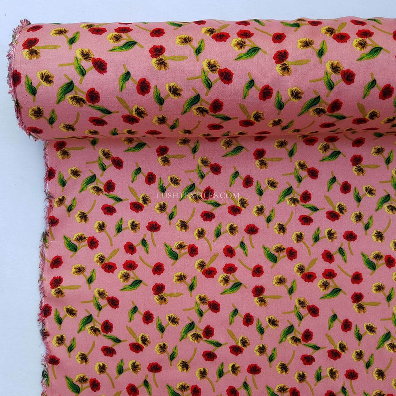 D'Lush Poppy Viscose Fabric, Pink