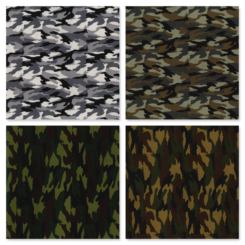 Army Camouflage Print Rose & Hubble Cotton Poplin Fabric