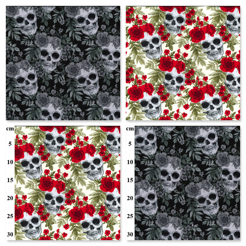 Day Of The Dead Skulls Rose & Hubble Cotton Poplin Fabric