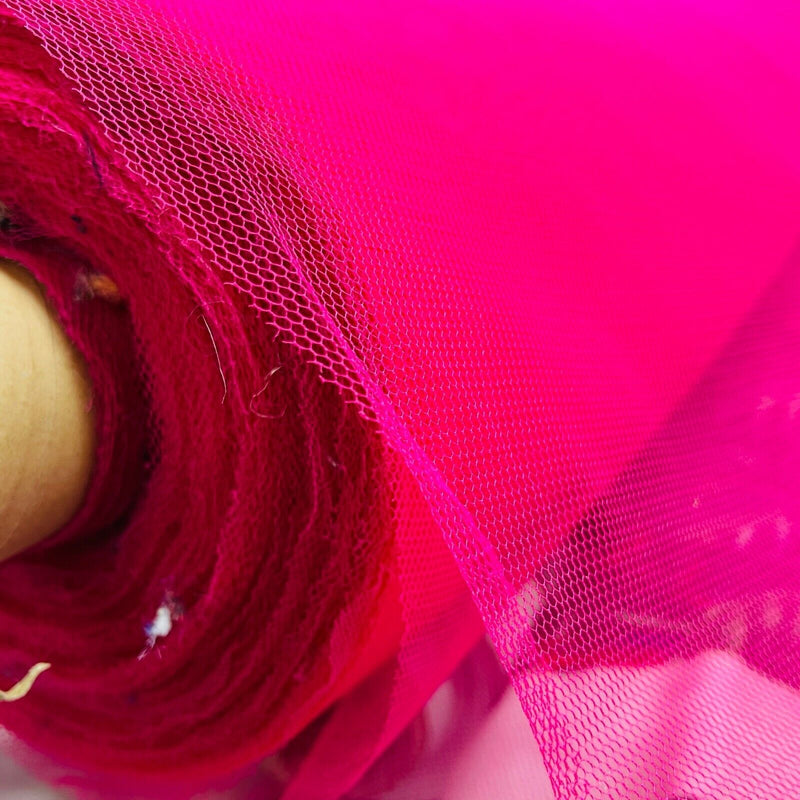 Flo Cerise DRESS NET Holes Stiff NYLON Tutu Tulle Fabric Underskirt 150 Cm Wide