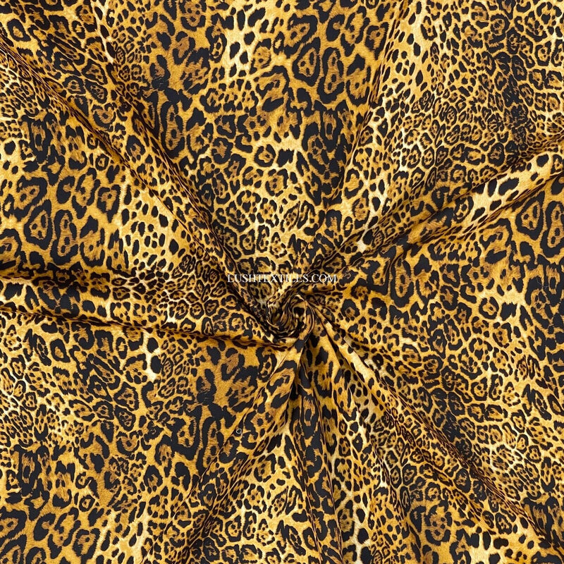 Dark LEOPARD Spots 100% Cotton Poplin Fabric Rose & Hubble Animal Skin Print