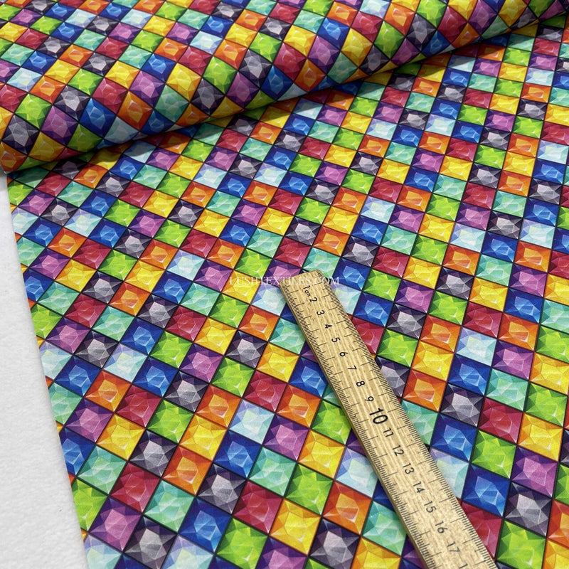 Diamond Jewels Print 100% Cotton Craft Fabric