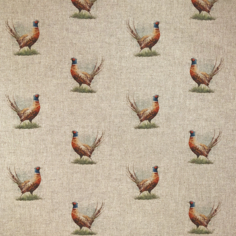 Digital Cotton Animal Linen Fabric, Pheasants