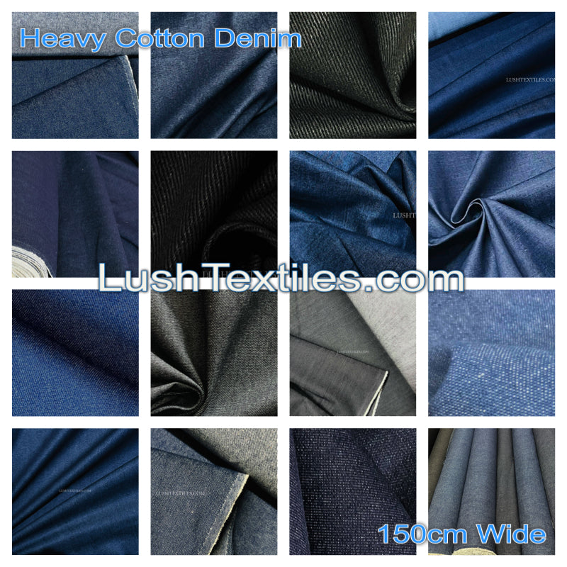 8oz Weaved Washed Look Denim Fabric Jeans, Dark Blue