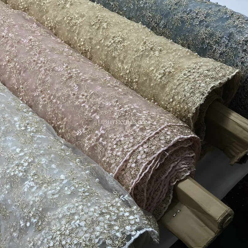 Tissu de robe à volants en dentelle fantaisie