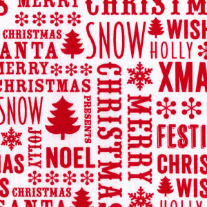 Merry Christmas Print Polycotton Fabric