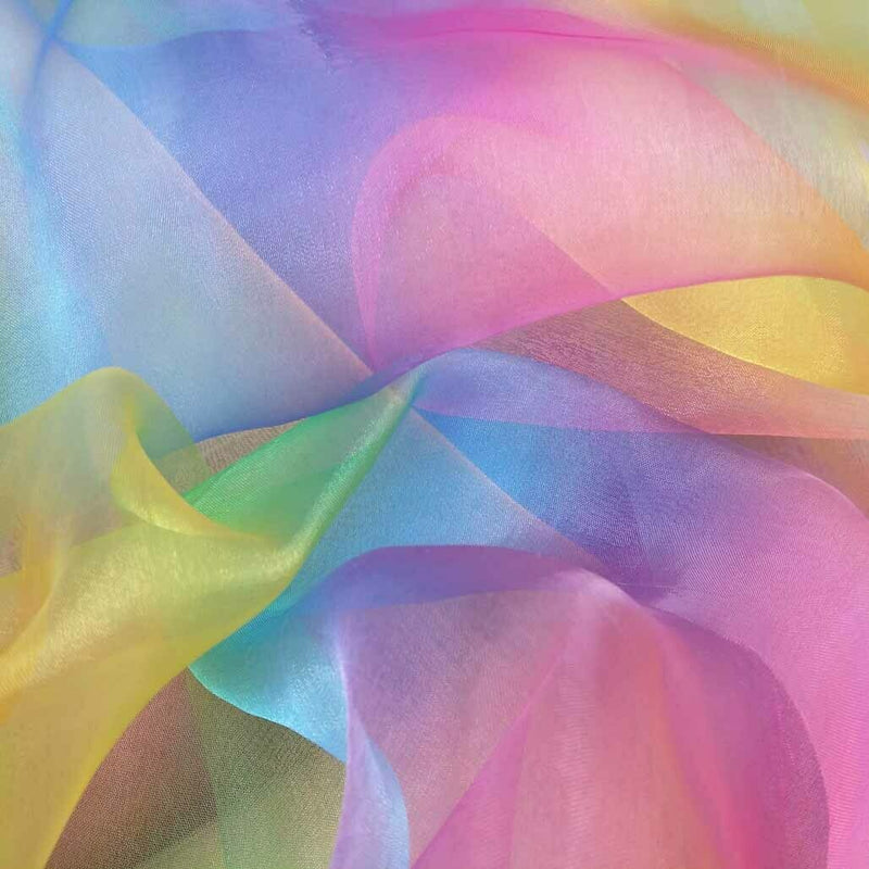 Rainbow Organza Voile Fabric